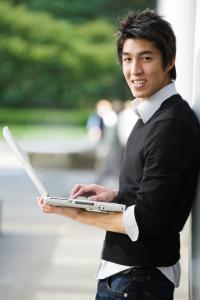 Male with computer
